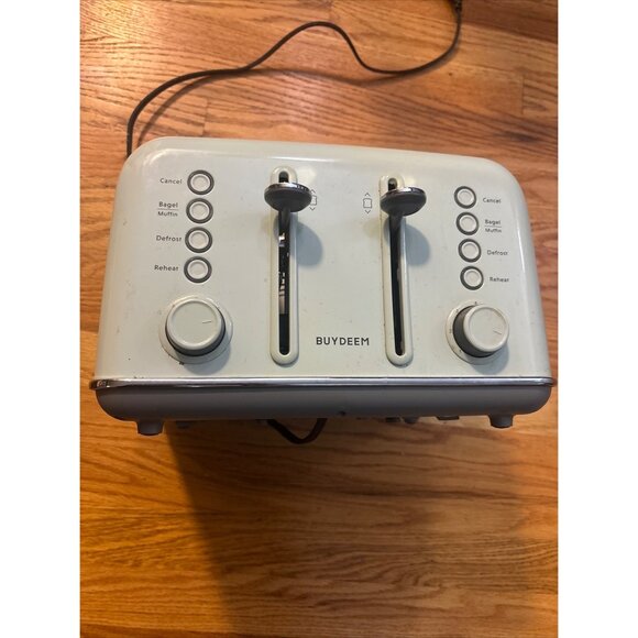 buydeem retro bagel 4Slice Toaster Extra Wide Slots Stainless Steel Mellow Green - Picture 1 of 9